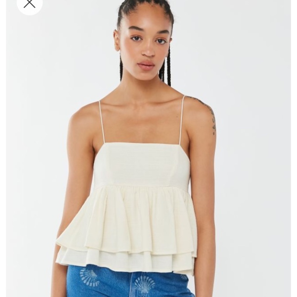 UO Olivia Tiered ruffle baby doll top
